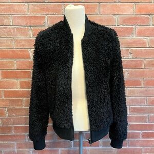 Faux fur bomber jacket